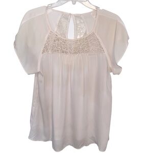 Maeve Anthropologie Top Womens Size 10 Satin Blouse Shirt Boho Feminine Romantic